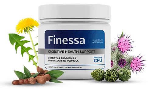 Finessa™ Digestive Health Support Powder — Prebiotics Probiotics Liver Cleansing Formula — 3 Billion CFU — Daily Gut Support